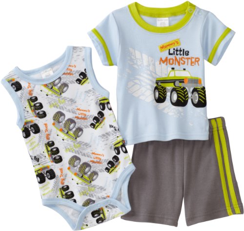 Cutie Pie Baby-Boys Newborn 3 Pack Little Monster T-Shirt And Short Set, Blue, 6-9 Months Cutie Pie Baby-Boys Newborn 3 Pack Little Monster T-Shirt And Short Set, Blue, 6-9 Months
