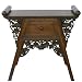EXP Handmade Asian furniture- 26" Carved Teak Wood & Rattan End Table / Nightstand With Dark Finish