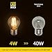 Lucero G45 LED Filament Mini Globe Light Bulb - A15 Style - Dimmable Warm White 4W - 40W Replacement Equivalent - E26 (E27) Medium Screw Base Bulbs 2700K - UL Listd