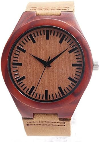 Affute Men's Bamboo Wooden Wrist Watches With Soft Leather Straps