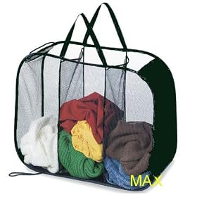 <b>LAUNDRY SORTER HAMPER TOY STORAGE 3 COMPARTMENT BLACK</b>