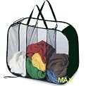 LAUNDRY SORTER HAMPER TOY STORAGE 3 COMPARTMENT BLACK