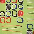 Contemporary Decorative Throw Pillow Case - Cotton, Lime Green, Red, Black
