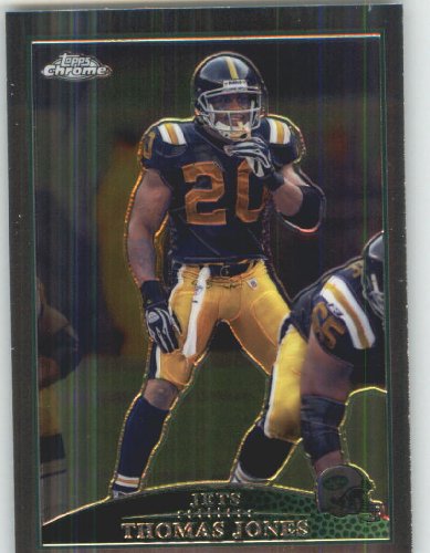 2009 Topps Chrome Football Card # 6 Thomas Jones New York Jets Mint Condition - Shipped In Protective ScrewDown Display Case!