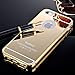 For iPhone 5 5s Case, Roybens Luxury Metal Air Aluminum Bumper Detachable + Mirror Hard Back Case 2 in 1 Cover Ultra-Thin Frame For Apple iPhone 5 5s - Retail Packaging(Gold)