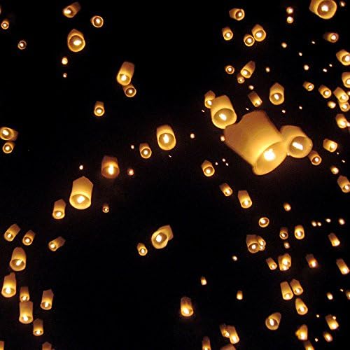 20 White Paper Chinese Sky Fire Lanterns Wishing Flying Candle Lamp