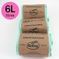 6 Litre x 150 bags Biobag Compostable Kitchen Caddy Liners - Food Waste Bin Liners - EN 13432 - Biobags 6L Bags with Composting Guide