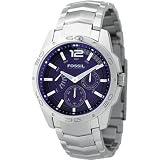 Fossil Men's BQ9346 Stainless Steel Bracelet Blue Analog Dial Multifunction Watch