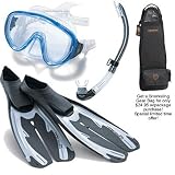 Tusa Full Foot Split Mask Fin Snorkeling Package