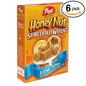 Post Honey Nut Shredded Wheat Cereal, 20-Ounce Boxes (Pack of 6)