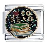 Heart Love To Read Italian Charm