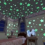 1 Pack of 100pcs Home Wall Glow in the Dark Star Stickers Decal Baby Kids Room