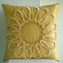 We All Blossom - Throw Pillow Covers - Silk Pillow Cover with Satin Ribbon Embroidery