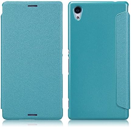 AceTech High Quality PU Leather Case Flip Cover For Sony Xperia M4 Aqua (Blue)