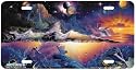 Galaxy of Life - Whales - Wildlife Decor Art Print - License Plate Tag By Christian Riese Lassen From Airstrike