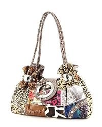 Grey Signature Patchwork Designer Inspired Handbag