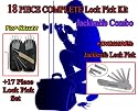 18 Piece Complete Lock Pick Kit Jackknife Combo