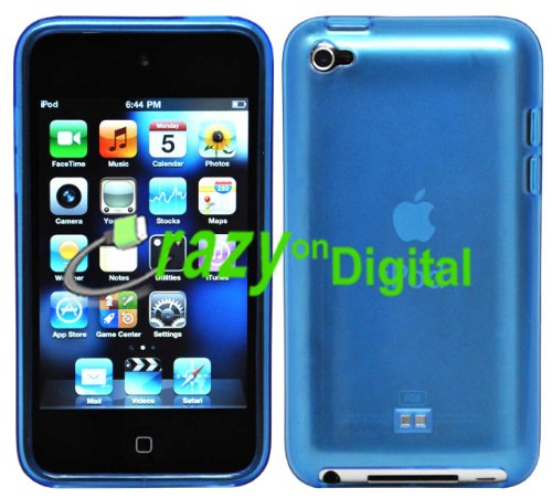 CrazyOnDigital Apple iTouch 4 4G - 4th and 5 5G 5th Generation Blue TPU Case - Free Wristband