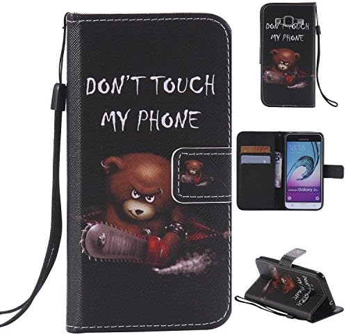 J3 Case,Galaxy J3 2016 Wallet Leather Case, "HTD CASE"[Magnetic] [Card Slots] Style PU Leather Case Wallet Flip Stand [Flap Closure] Case Cover for Samsung Galaxy J3/J3 2016 (Blackbear)