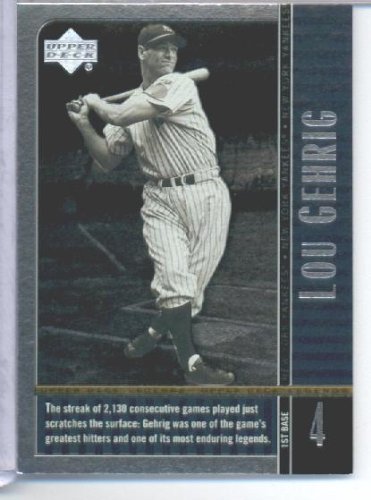 2000 Upper Deck Legends Baseball Card # 86 Lou Gehrig New York Yankees