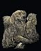 Gold Engraving Golden Retriever & Puppies