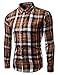 Generic Mens Casual Western Plaid Checked Snap Long Sleeve Shirt