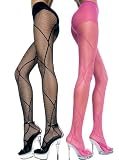 fishnet pantyhose with big diamond net design with enforce sole