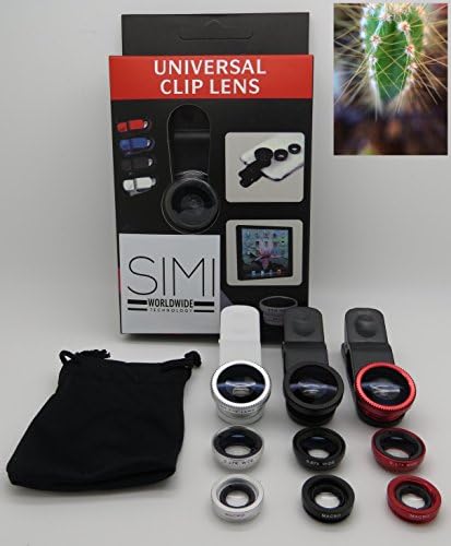 New Simi Technology Cell Phone Clip on Lens w/ Fish Eye, Macro &amp; Wide Angle for Iphone, Ipad, Samsung &amp; Tablet (Black)