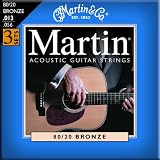 Martin M150 80/20 Acoustic Guitar Strings, Medium 3 Pack