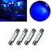 PA 4x LED 5050 3SMD Fuse Festoon Bulb Dome Interior Light & Car Auto Interior Sun Visor Vanity Mirror Light 31mm (Blue)