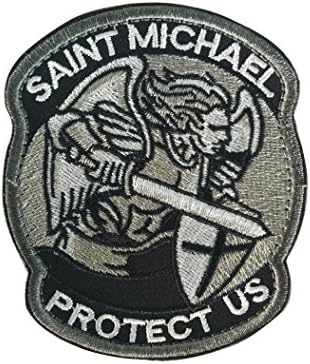 Yiture Tactical Modern Saint St. Michael Protect Us Tactical Usa Army Morale Forest Velcro Patch ,1 PCS