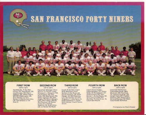 San Francisco 49ers 1979 Team Photo (Joe Montana) (Dwight Clark) (Bill Walsh) (Freddie Soloman) (Randy Cross)