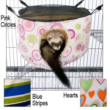 Hanging Ferret Bed Pink Circles