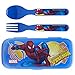 Zak! Spiderman Flatware Set for Kids Toddlers (3 Pc: Spoon, Fork, Travel Case)