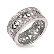 Hugs and Kisses Cubic Zirconia Sterling Silver Ring