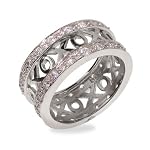 Eve's Addiction Hugs and Kisses Cubic Zirconia Sterling Silver Ring