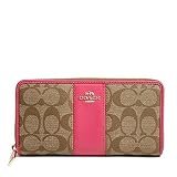 (コーチ) COACH 長財布 シグネチャー ストライプ ラウンドファスナー カーキ ダリア F52859