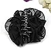 Cafurty Beautiful Korean Chiffon Rose Bow Hair Claw Clip Gorgeous Hair Accessory, Black