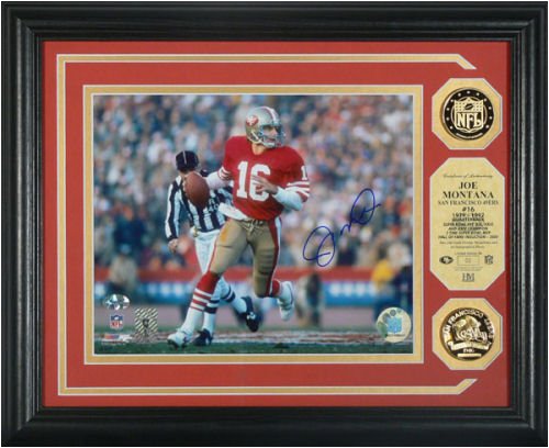 Buy Joe Montana San Francisco Autographed Photomint with 2 Gold Coins by Highland Mint