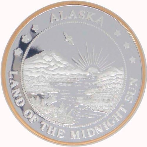 Alaska Mint BIG 4 Silver Proof Medallion .999 1 Troy Oz Gold Relief