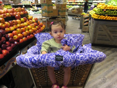 MyFancyCover Leopard Velour Lavender Baby Shopping Cart Cover