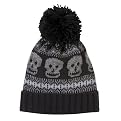 Men's Skull Pom Hat - Black