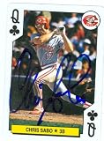 Chris Sabo Autographed/Hand Signed baseball card (Cincinnati Reds) 1991 US Playing Card #Q Clubs
