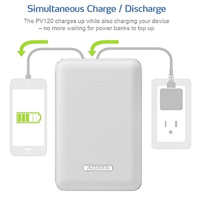 ADATA PV120 5100 mAh 2.1A Output Power Bank White