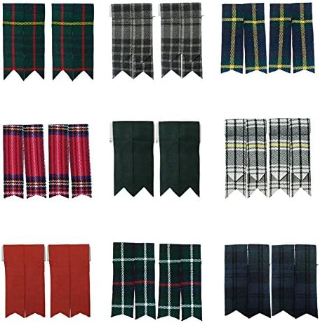 Tartanista Plain & Tartan Royal Stewart Black Watch Many More Kilt Sock Flashes