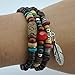 November's Chopin (TM) Multi Layer Leaf Pendant Wood Beads Adjustable Wrap Bracelet Link Wrist Necklace