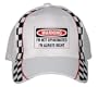 I'M NOT OPINIONATED I'M ALWAYS RIGHT White Racing Checker Flag Hat / Baseball Cap