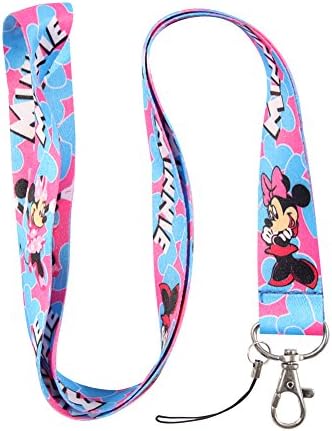 Blue &amp; Pink Mouse Keychain Key Chain Lanyard Straps with Mini Silver Steel Spring Clips (MCL-182)