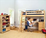 Maxtrix Kids Jib Jab 2 / Knockout 2 Twin High Loft Bed with Long Desk and 3 1/2 Drawer Chest