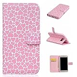 UNEXTATI Galaxy S6 ケース 手帳型ケース 高級PUレザー カード収納 ホルダー 付き 耐衝撃 全面保護 スタンド機能付き Galaxy S6ケース カバー Case (P8, ピンク